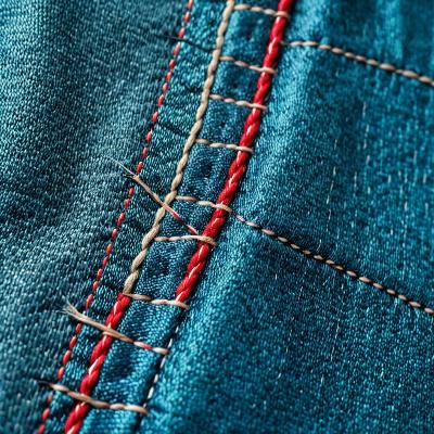 Detailed stitching and seam repair work