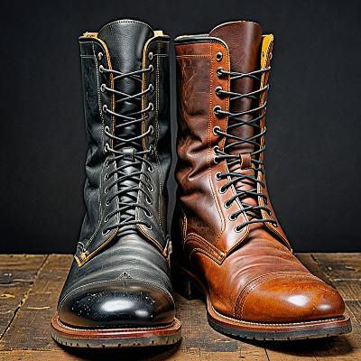 Vintage boot restoration before and after